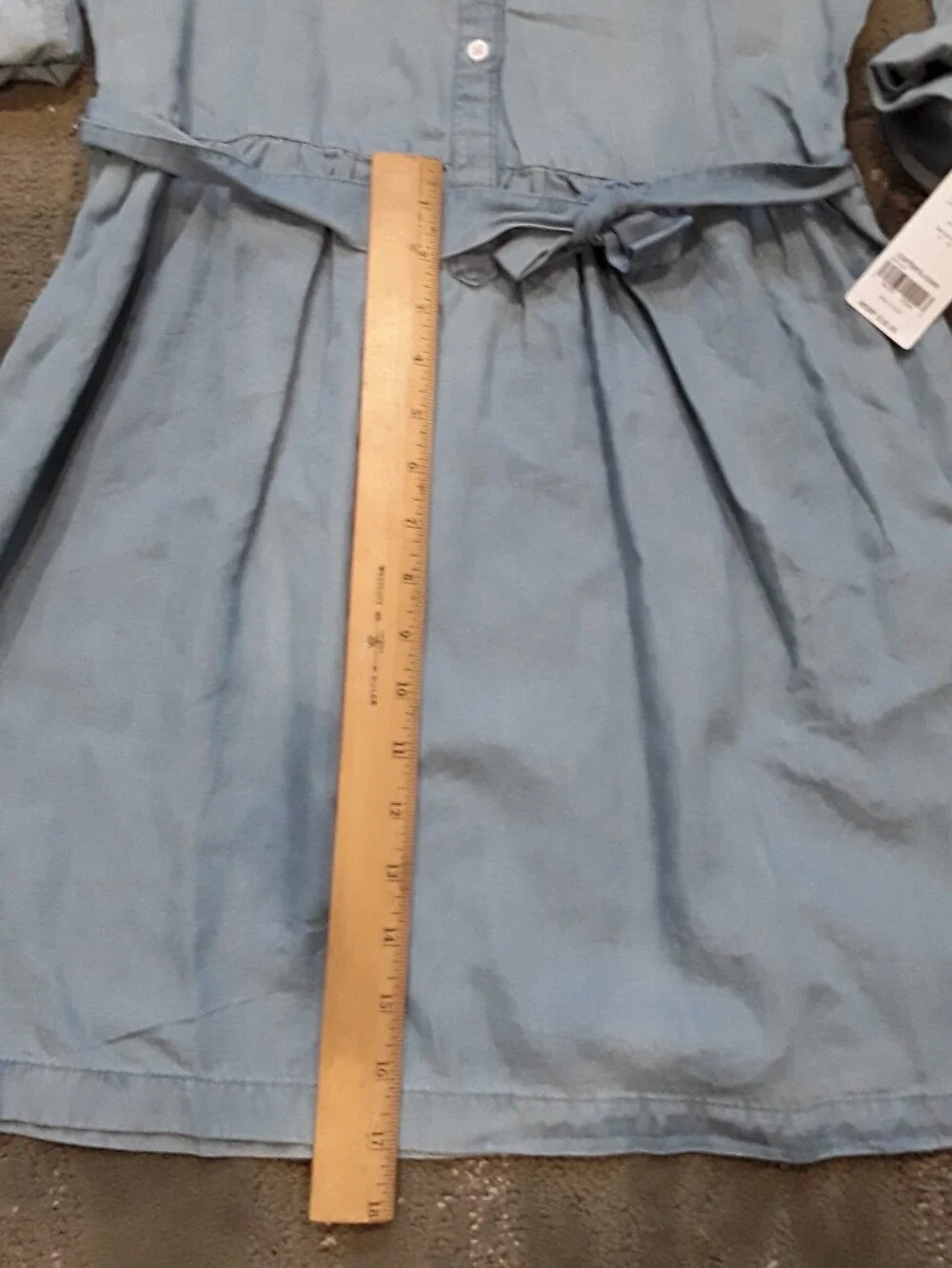 Carters Size 14 Blue Chambray (Soft Denim) Shirt Dress with Waist tie